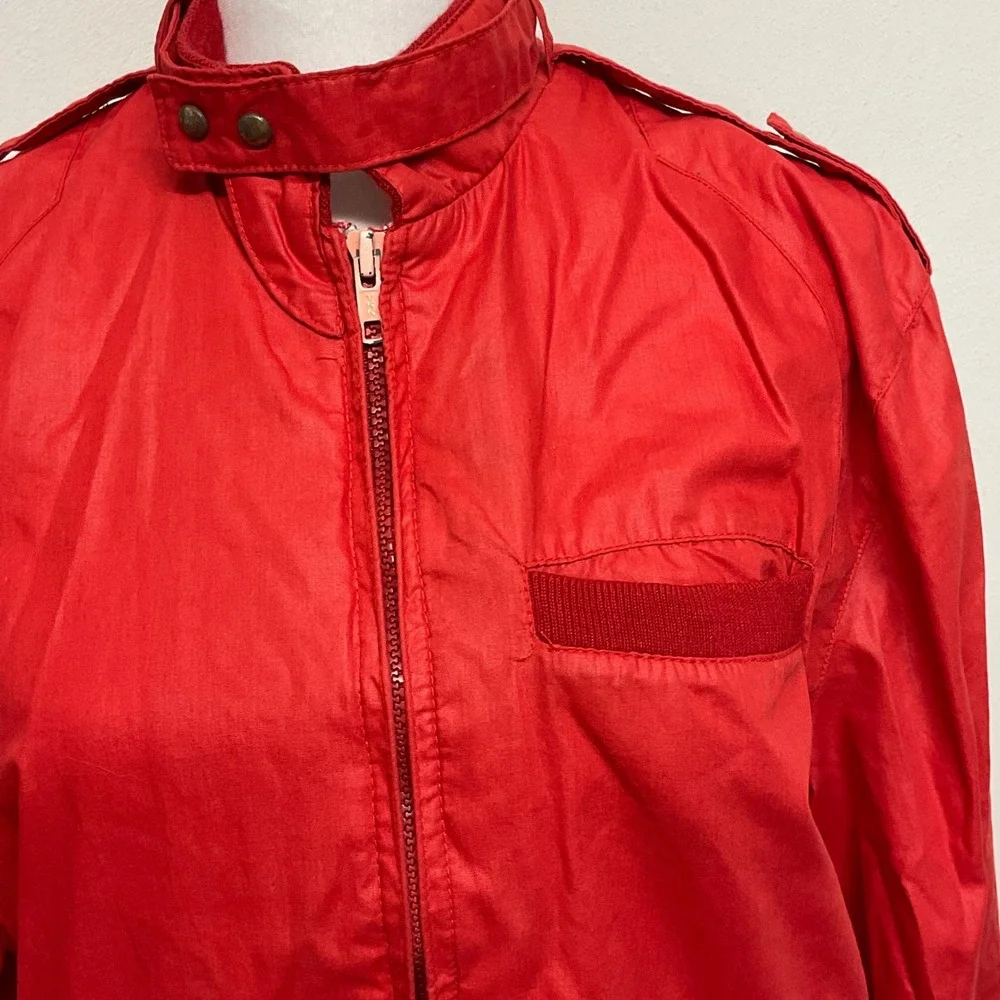 VTG 1980s Sasson OSSY men's Red Bomber‎ Blouson Streetwear windbreaker jacket 40